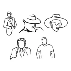 Sketch Face Acrylic Birthday Cake Topper Black Suit Hat Father's Day Party Cake Toppers Decoration Happy Birthday Baking Supplie