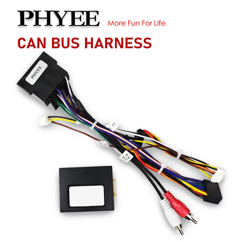 Mini-ISO Harness CAN Bus Decoder, SWC Retention RCA P&P 16Pin Android, for Fiat 500 2007-2015, Panda 169 Doblo 263, Punto Ducato