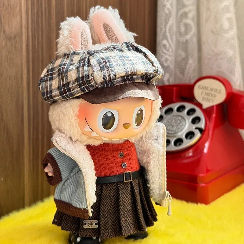 17cm Labubu Doll Clothes Cute College Style Set Doll Accessories Outfit for 17cm Labubu Doll