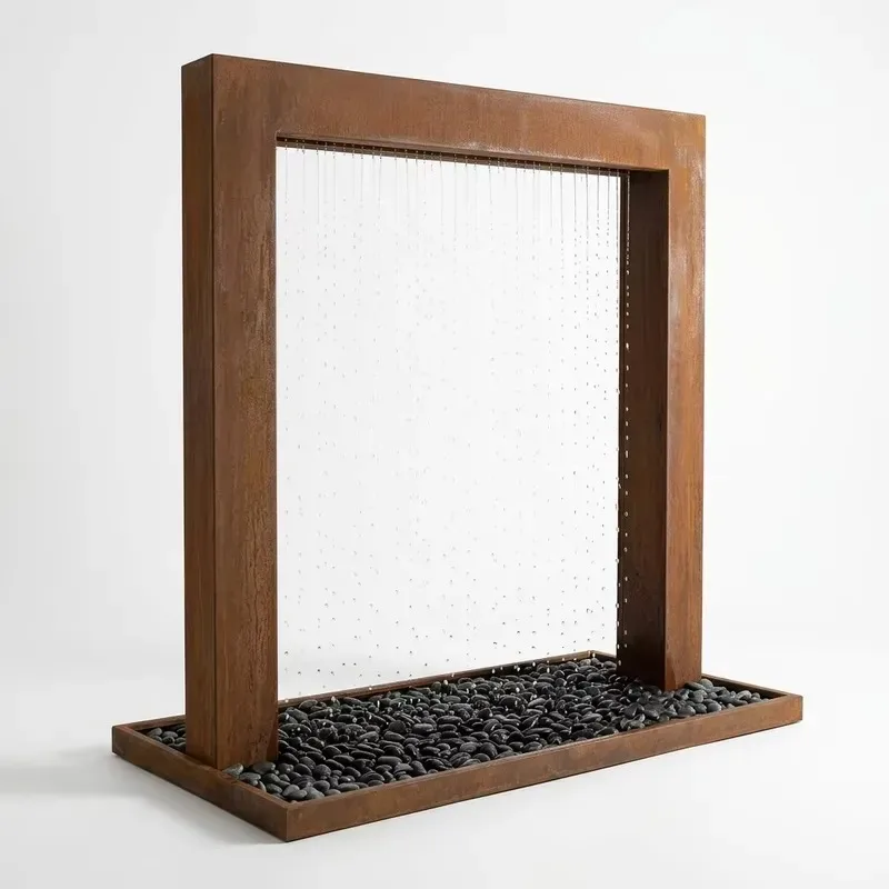 Customizable Eco Friendly Weathering Steel Water Feature Device Durable Fire Resistant Waterproof Rust Proof Surface