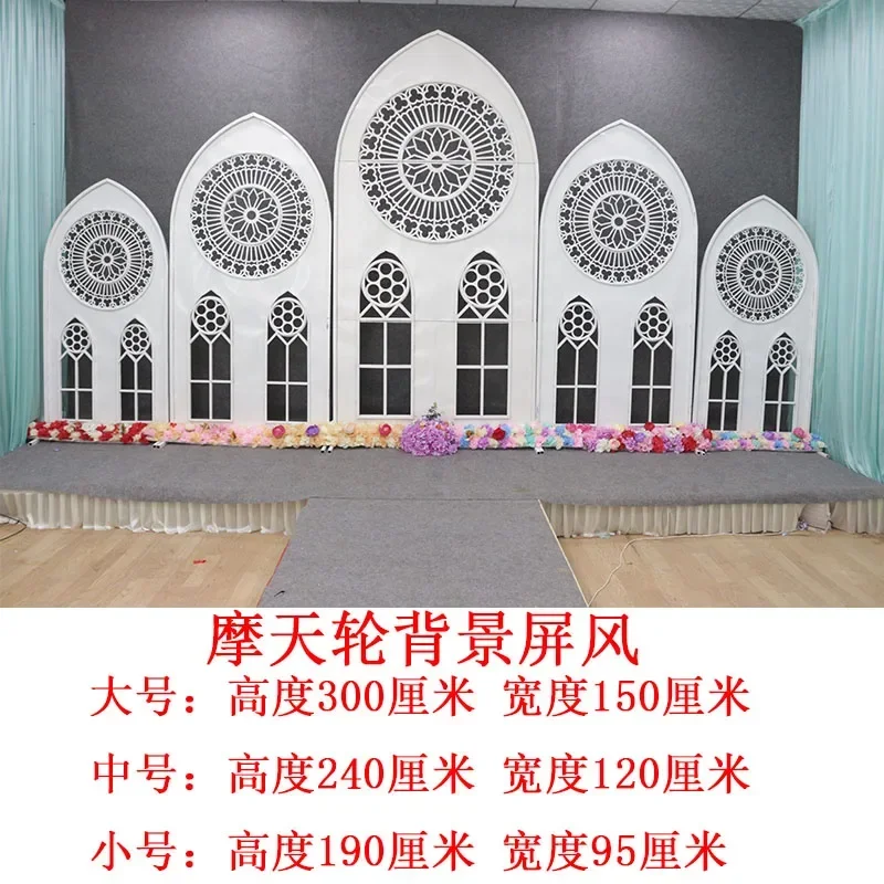 2019 Wedding Props Iron Art England Five Door Screen Wedding Background Ferris Wheel European Gothic Door Decoration