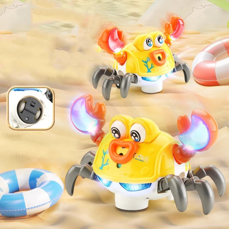 Winking dança caranguejo fugir brinquedo para bebês rastejando interativo escapar caranguejo crianças brinquedo animal eletrônico aniversário presente de natal