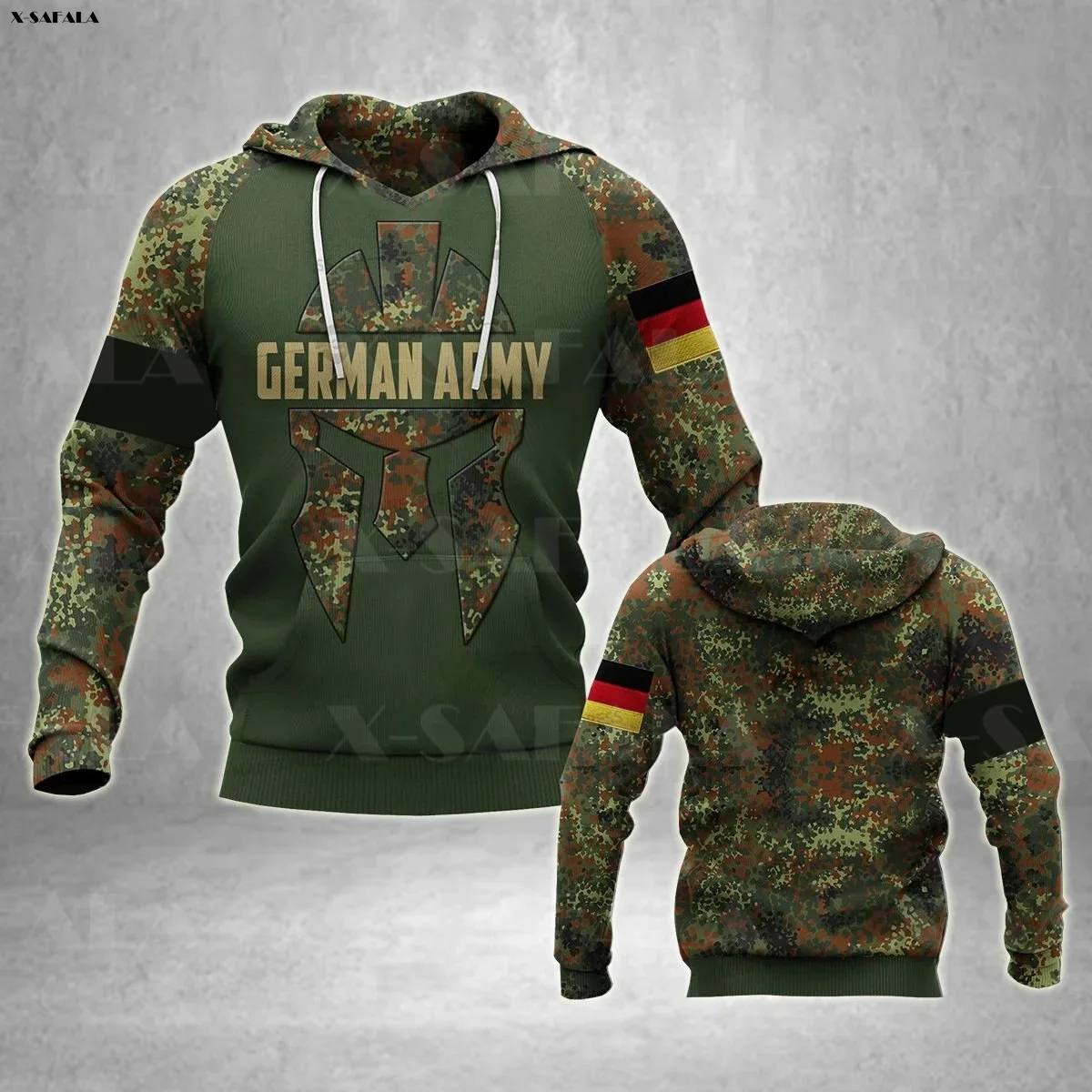 GERMAN ARMY CAMO New Skull Flag 3D Printed Man Female Zipper HOODIE Pullover Sweatshirt Hooded Jersey Tracksuits Military Cloth