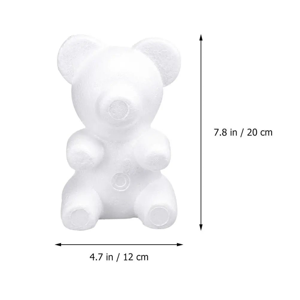 3Pcs Bear Shape White Foam Balls 20Cm DIY Craft Embryo Bear Desktop Decor Perfect for Art Projects Desktop Decor view 4