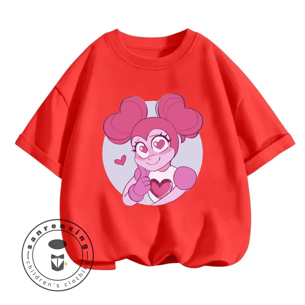 2024 Kawaii Steven Universe Cute Kid T-shirts for Boys and Girls Ages 3-14 Sports Short Sleeved Casual Tops for Summer Parties