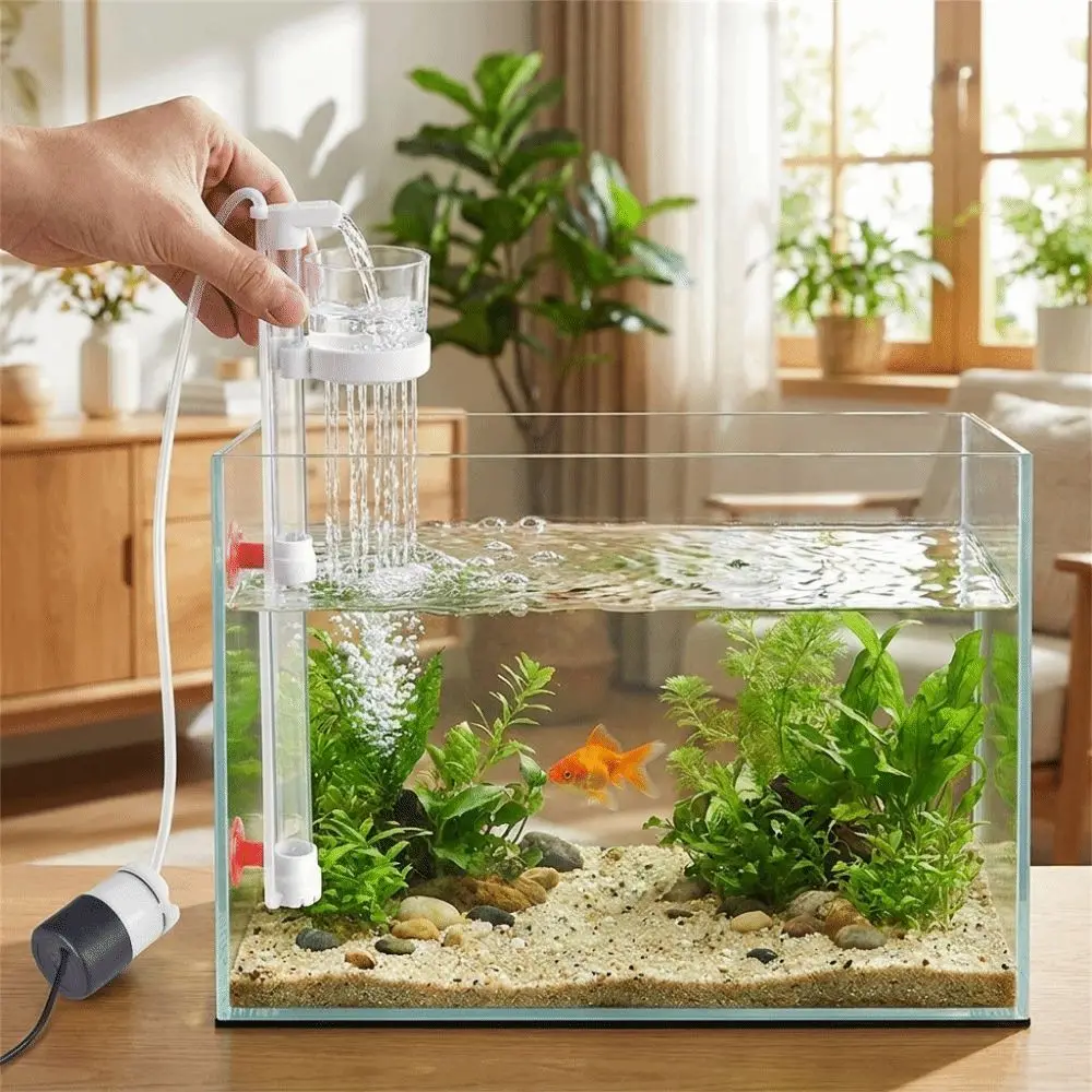 Detachable Aquarium Water Changer Powerful Suction Reverse Air Lift Fish Waste Collector Efficient Water Circulation Filter