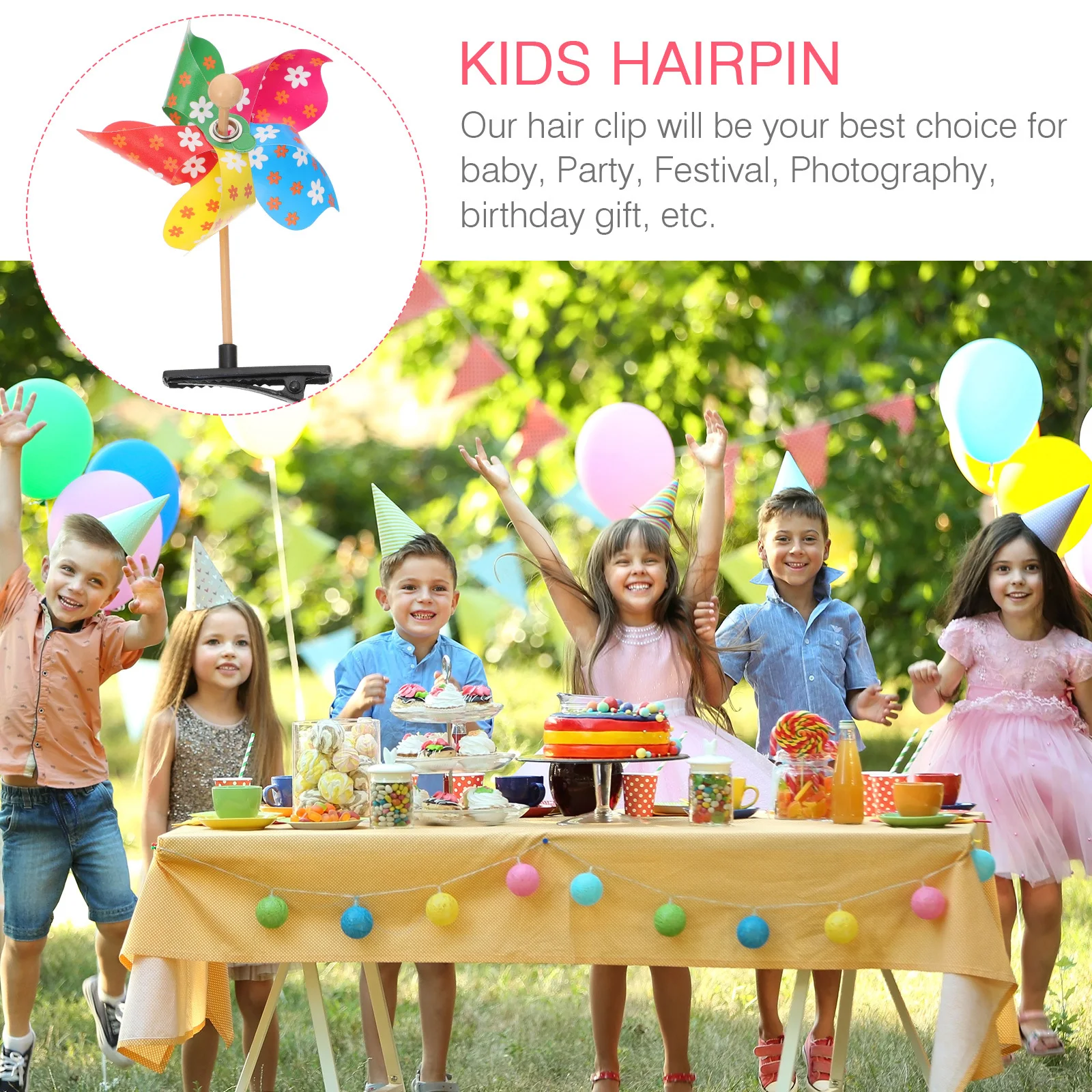 

20Pcs Creative Windmill Hairpin Durable Decorative Accessory for Kids Party Festival Outdoor Headdress Kids Hairpin