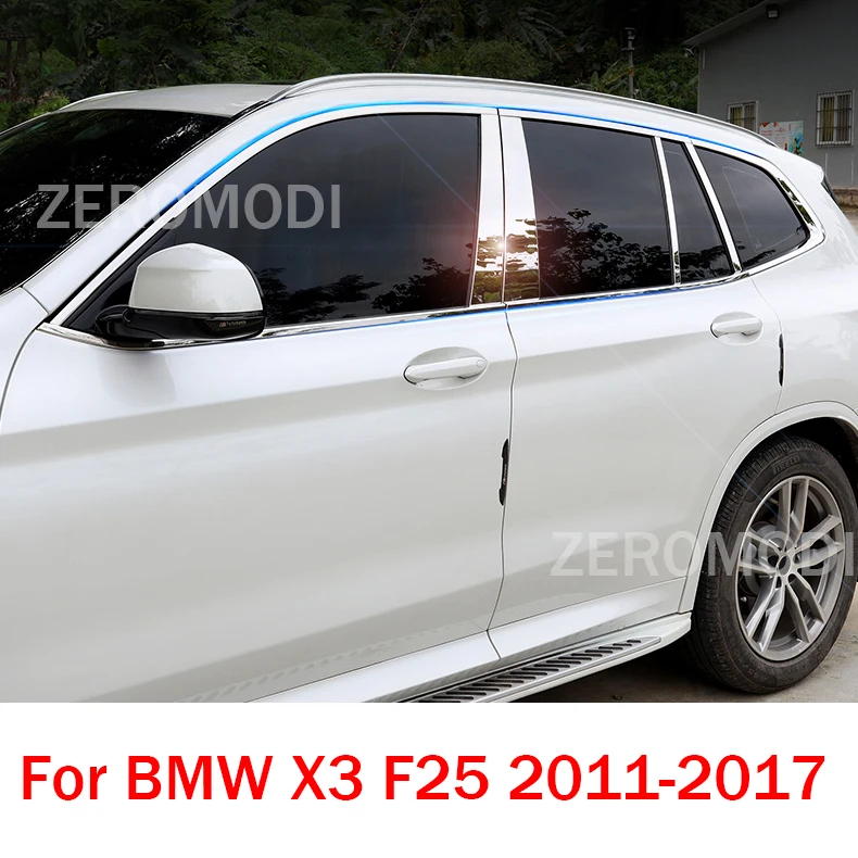 

For BMW X3 F25 2011-2017 Car Chorme Stainless Steel Middle Central Column PC Window Trim B C Pillar Sticker Accessories