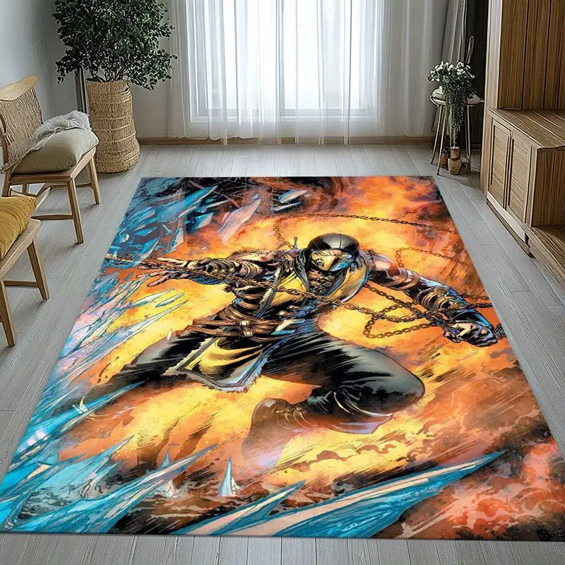 Fighter Mortal Kombat Game Movie Soft Non-Slip Large Area Rug for Living Room,Bedroom Playroom Carpet Mat for Sofa,Home Decor