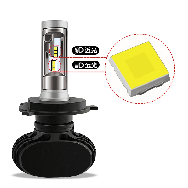 Automotive LED Headlights Integrated With High Low Beam H4 Ultra Bright Modified LED Car Lights Headlights Universally Accessory