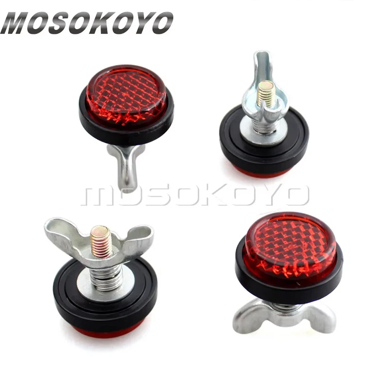 Warning Reflectors Motorcycle License Plate Bolts Nuts Decorative M5 Screw Tag Bolt Reflective Universal For Harley BMW Honda
