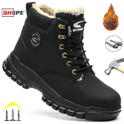 Latest 2024 Fashion Winter Warm Men's Work Safety Boots Waterproof Rugged Steel Toe Shoes Sneakers Safety Protection Coldproof