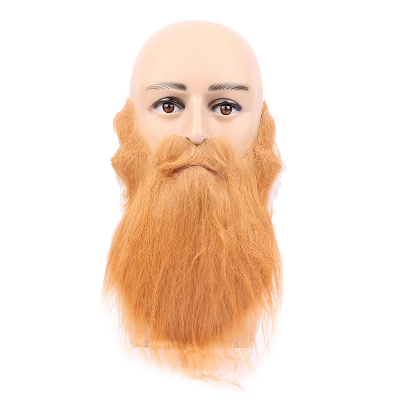 1pc DIY Fancy Dress Fake Beard Long Fluff Beards Cosplay Costume Props Simulated Beard Handmade Mustache Halloween Party Supplie