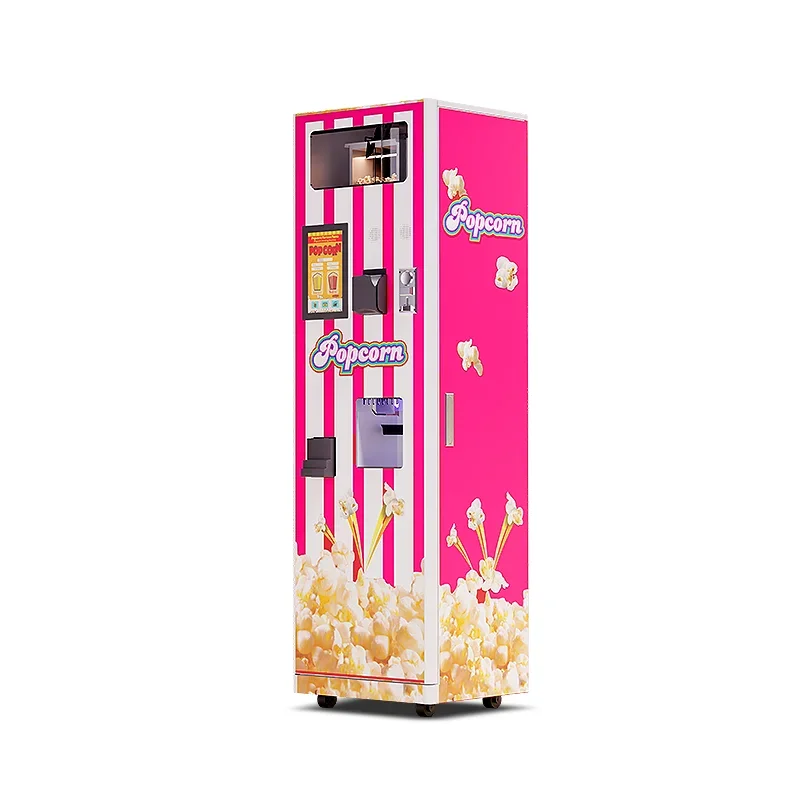 Commercial Self Automatic Popcorn Machine Amusement Park Cinema Arcade Metal Coin Operated Game Popcorn Vending Machine