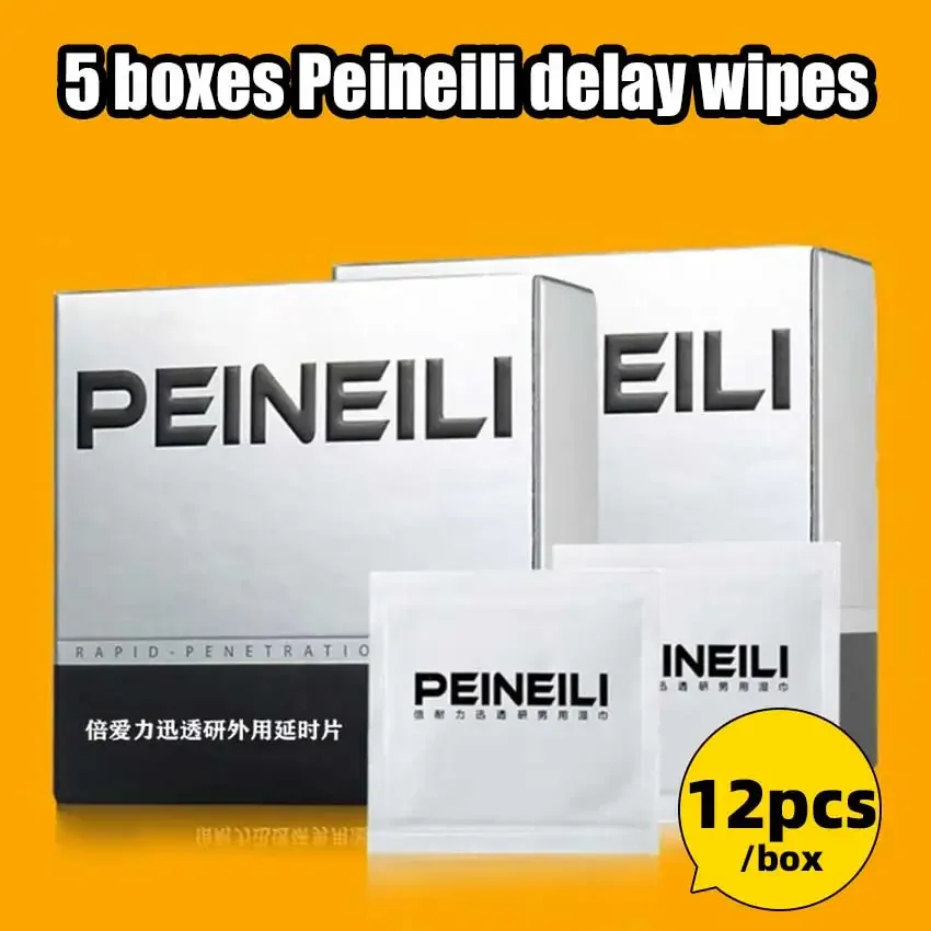 

5pcs Peineili Sex Delay Wipes for Men Prevent Premature Ejaculation Prolong Erection Spray 60 Minutes Adult Sex Products 5 boxes