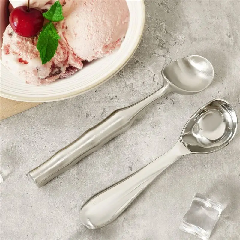 SEWS-2Pcs Gelato Scooper 304 Stainless Steel Ice Cream Scoop Dishwasher Safe Spoon For Home Commercial Use