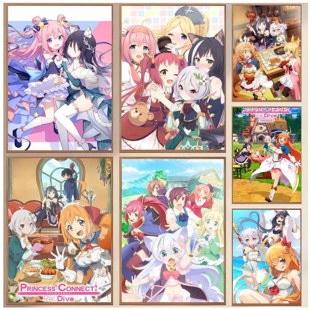 Fantasy Mobile-Game P-Princess Connect Re Dive Poster  Classic Home Interior Design & Modern Wall Decor Art Collection