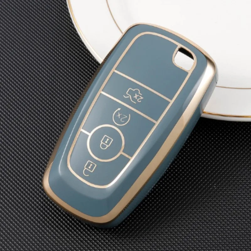 

3/4/5 Buttons Car Key Case Protector Cover for Ford Fusion Edge Mustang Explorer F150 F250 F350 F450 TPU Shell Fob Holder