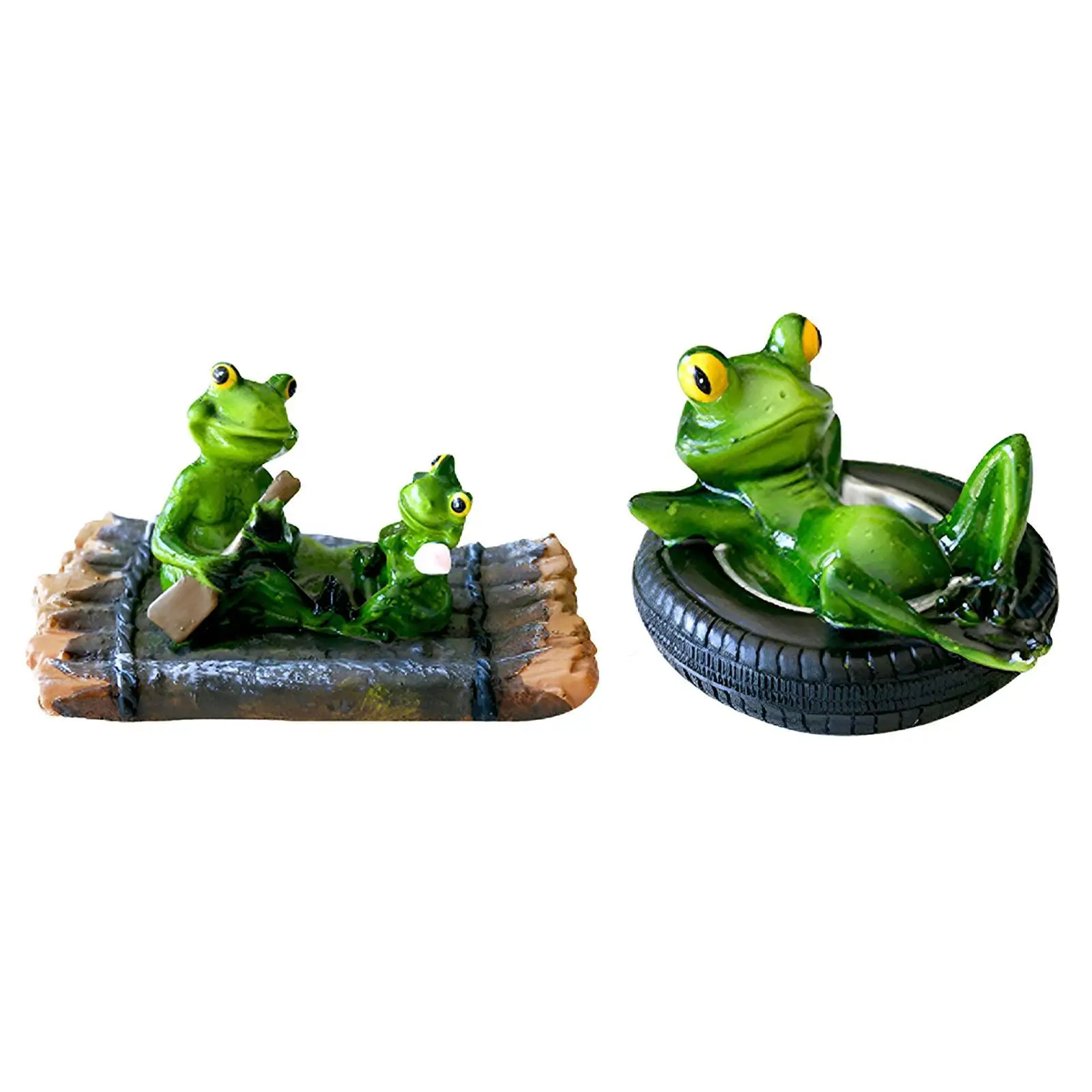 Frog Statue Can Float on Water Resin Animal Sculpture Artwork Collections Pond Decoration Frog Figurine for Outside Farmhouse
