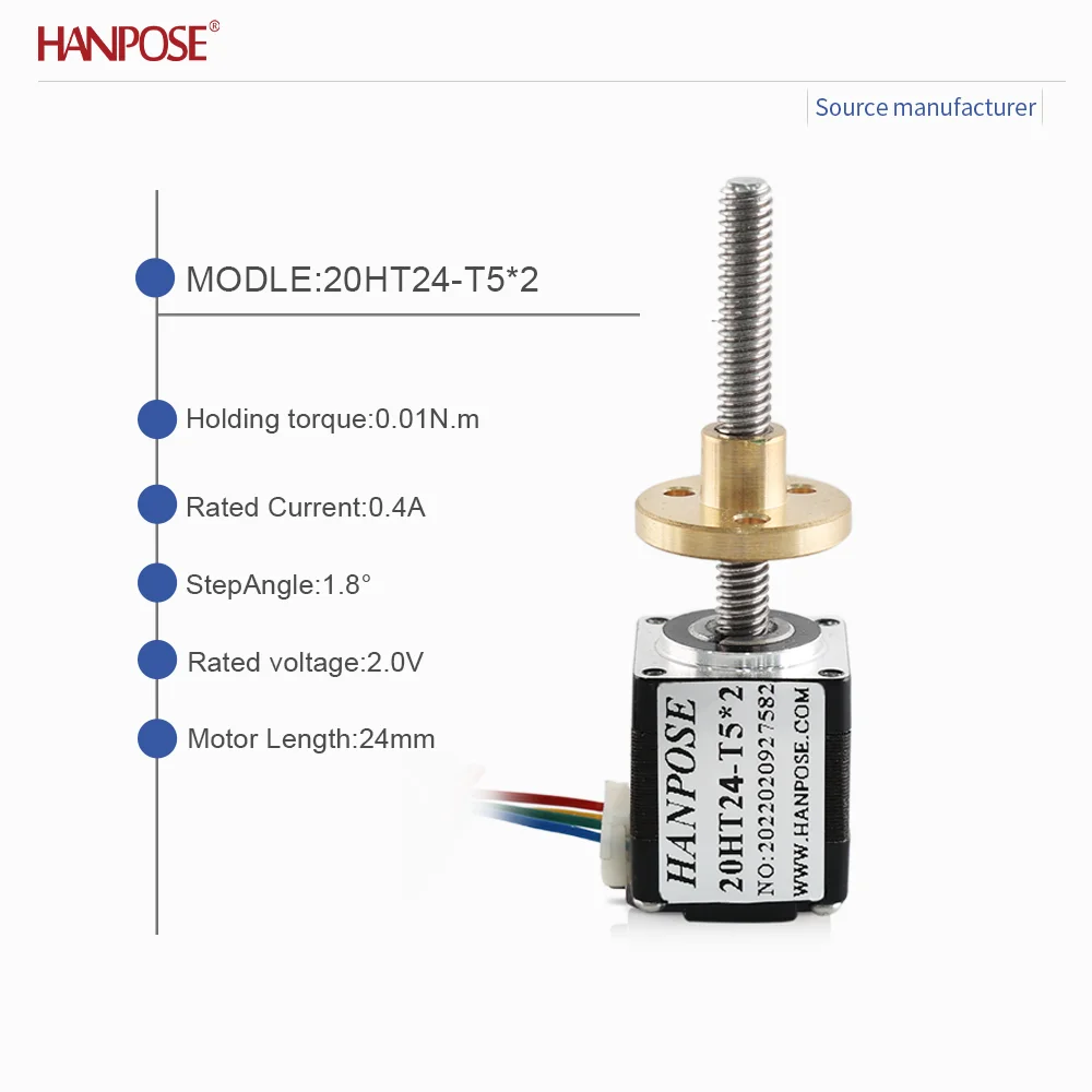 NEMA8 20HT24  0.4A Miniature screw stepper motor 304 stainless steel trapezoidal screw trapezoidal thread two-phase four wire