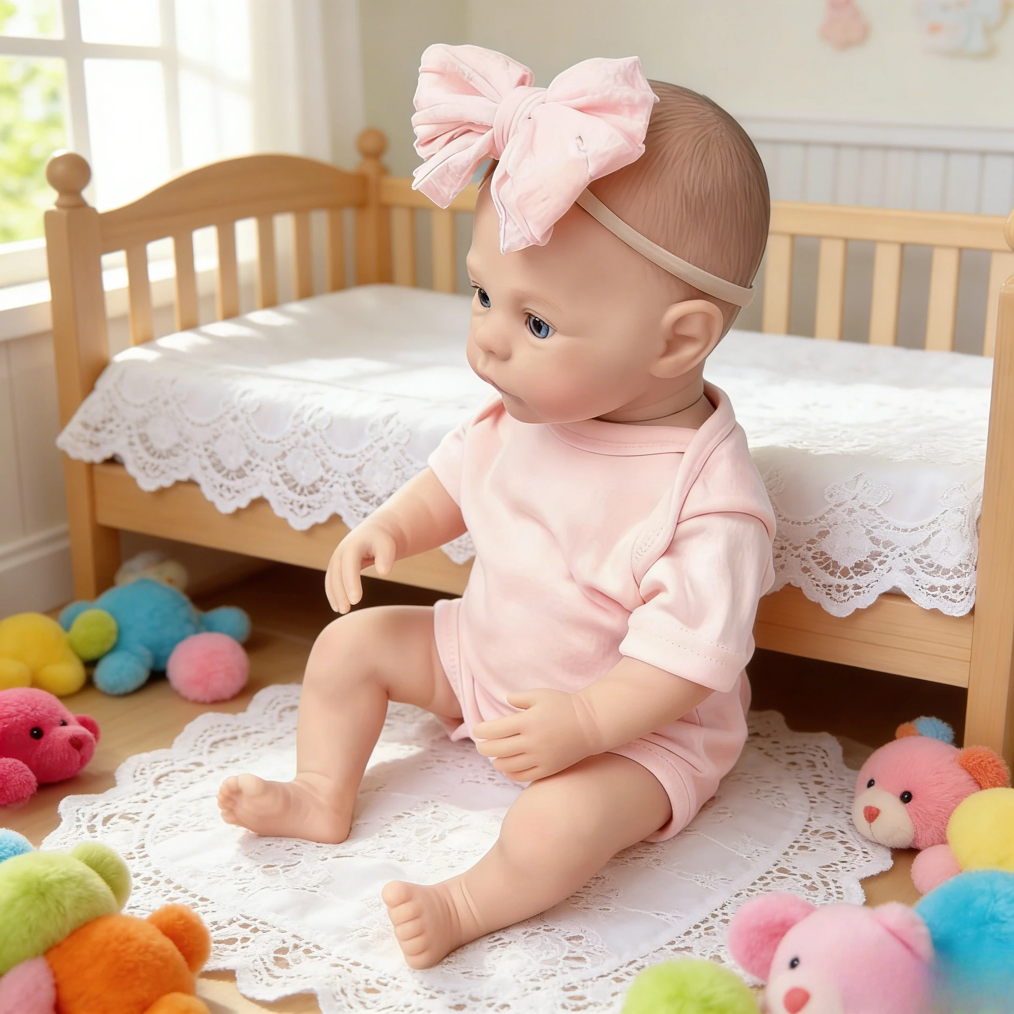 48CM Meadown Reborn Dolls Cute Baby Toy with Full Vinyl Body Toddler Play House Fashion Gift for Children