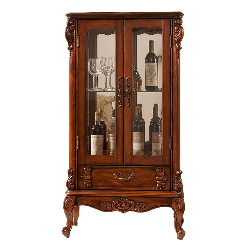

American wine cabinet, entrance cabinet against the wall, TV side cabinet, glass door display cabinet, European living room