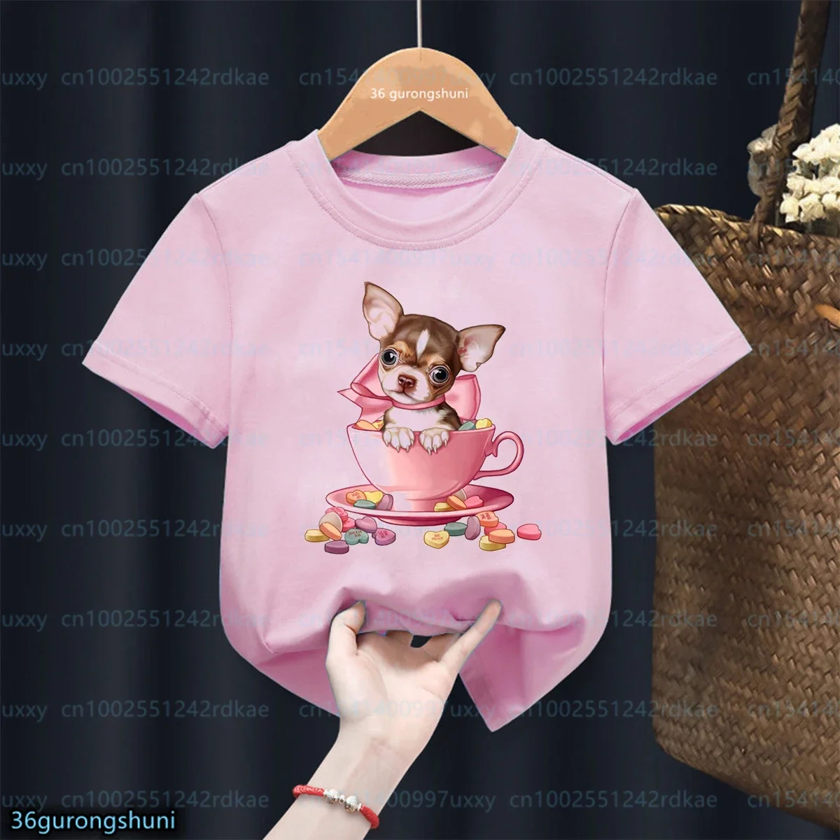 New Girls T-Shirt Cute Maltese Dog Puppy On Bike Graphic Printing girls baby Tshirt Fashion Funny kids Pink autumn Tshirt Tops