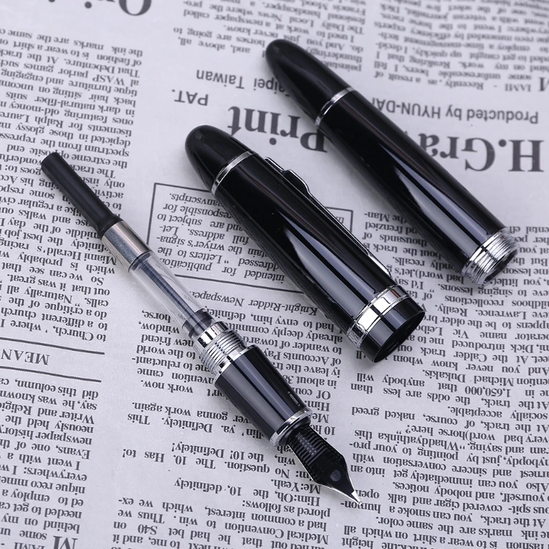 New Jinhao 159 Black And Silver for M Nib Fountain Pen Thick