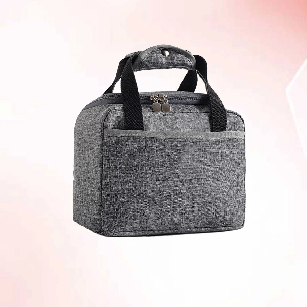 

Thermal Lunch Bag Insulated Oxford Fabric Bento Tote With Front Pocket For Food Storage Heat Cold Preservation Picnic