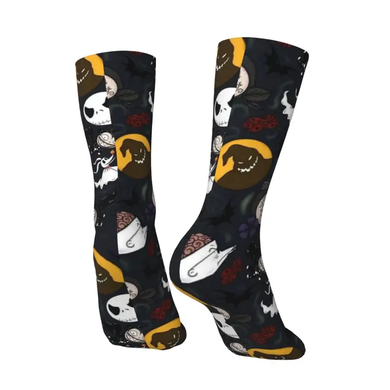 مخصص كول الرجال جاك Skellington اللباس الجوارب للجنسين الدافئة مريحة 3D مطبوعة كابوس قبل عيد الميلاد طاقم الجوارب #4