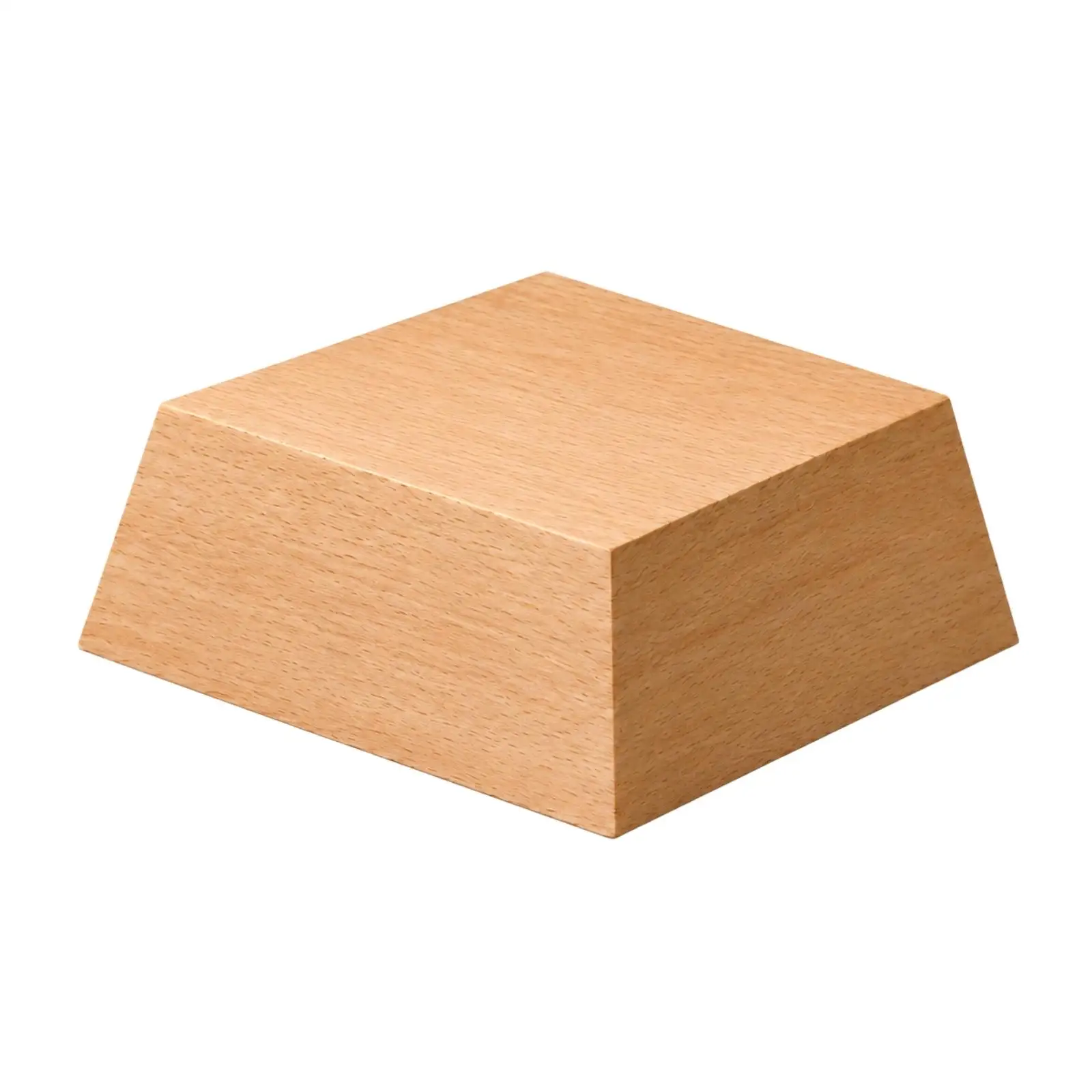 Wood Display Pedestal Natural Beech Base Square Riser for Decorative Objects Home Shelf