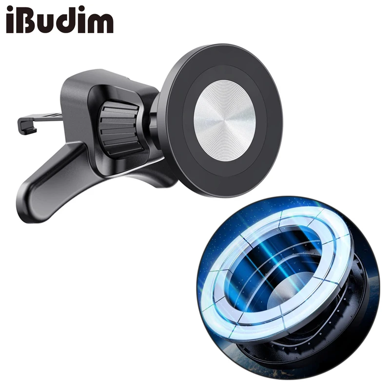 Car Phone Mount Magnetic Phone Holder for Car Air Vent N52 Strong Magnet Air Outlets Cell Phone Clip for iPhone MagSafe Samsung