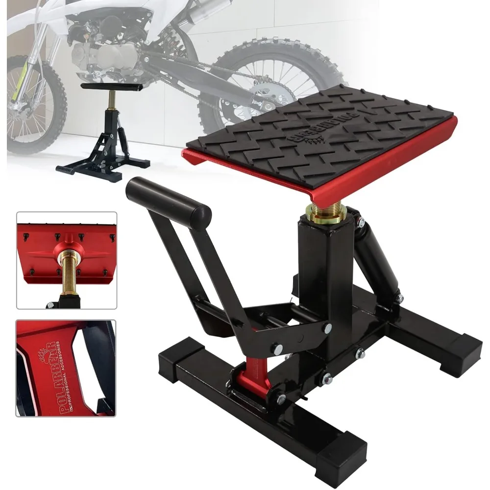 Hydraulic Motorcycle Lift Stand - Portable Aluminum Low Profile Jack with 1200 lbs Capacity for Pit Bikes