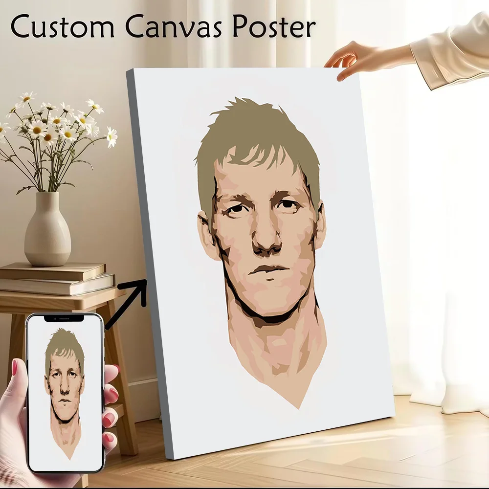 Pôster personalizável de Bastian Schweinsteiger, pintura em tela impressa para decoração de parede, sala de estar, decoração de casa