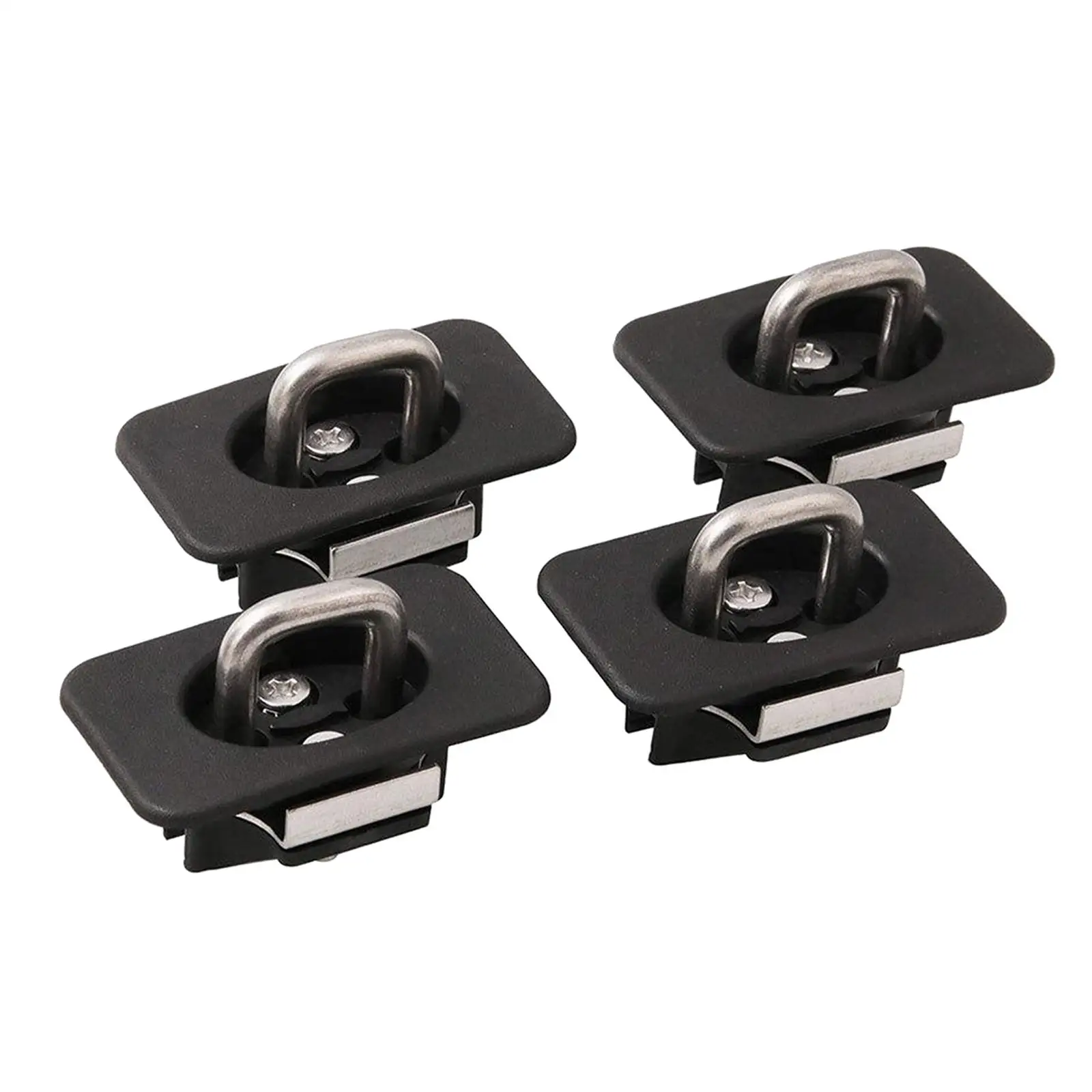 Black Stainless Steel Tie Down Anchor Hooks Pickup Truck Bed Accessory Retractable Buckle for Stake Cover 98-14