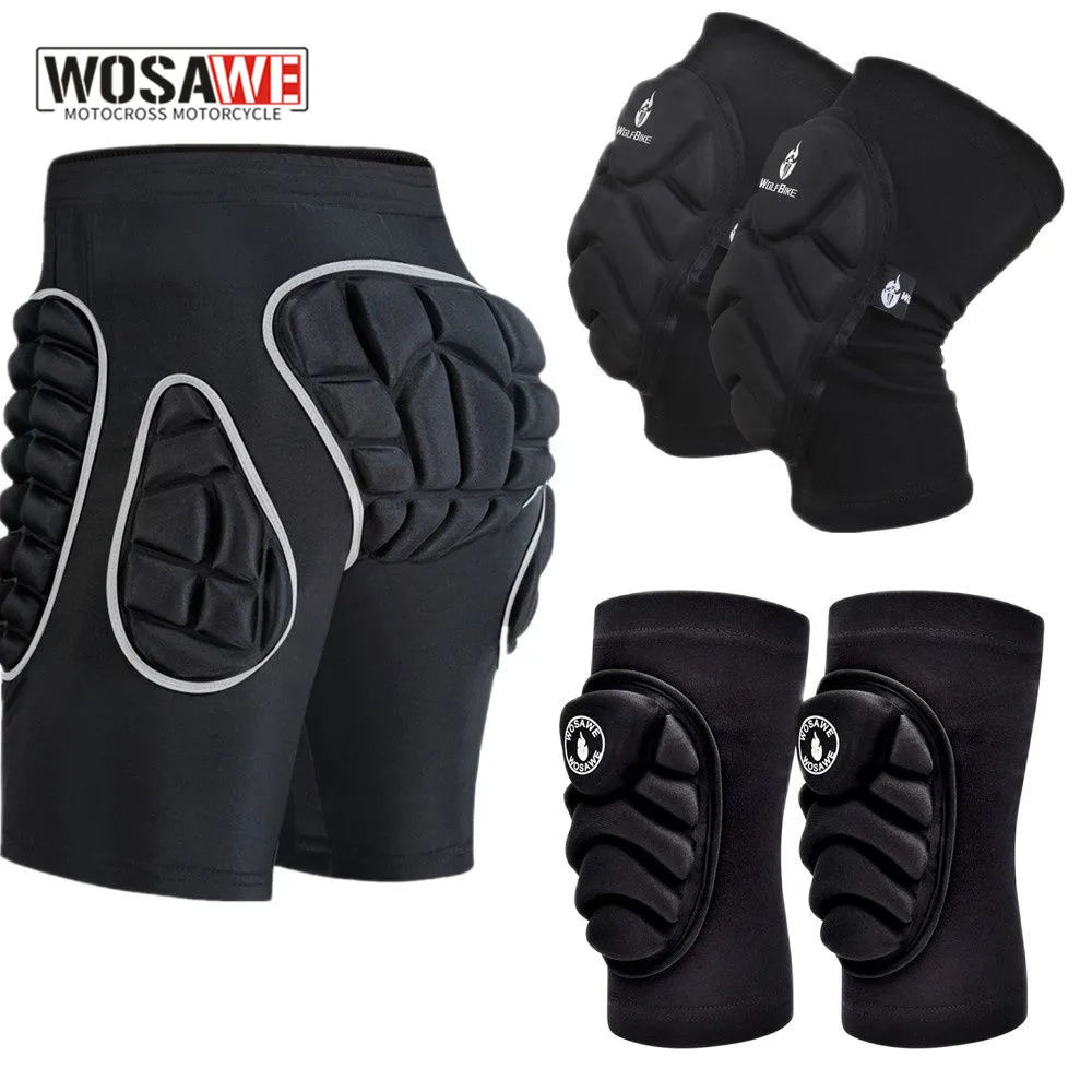 WOSAWE Motocross Shorts Protector Motorcycle Shorts Moto Protective Gear Armor Pants Hip Protection Riding Racing Equipment