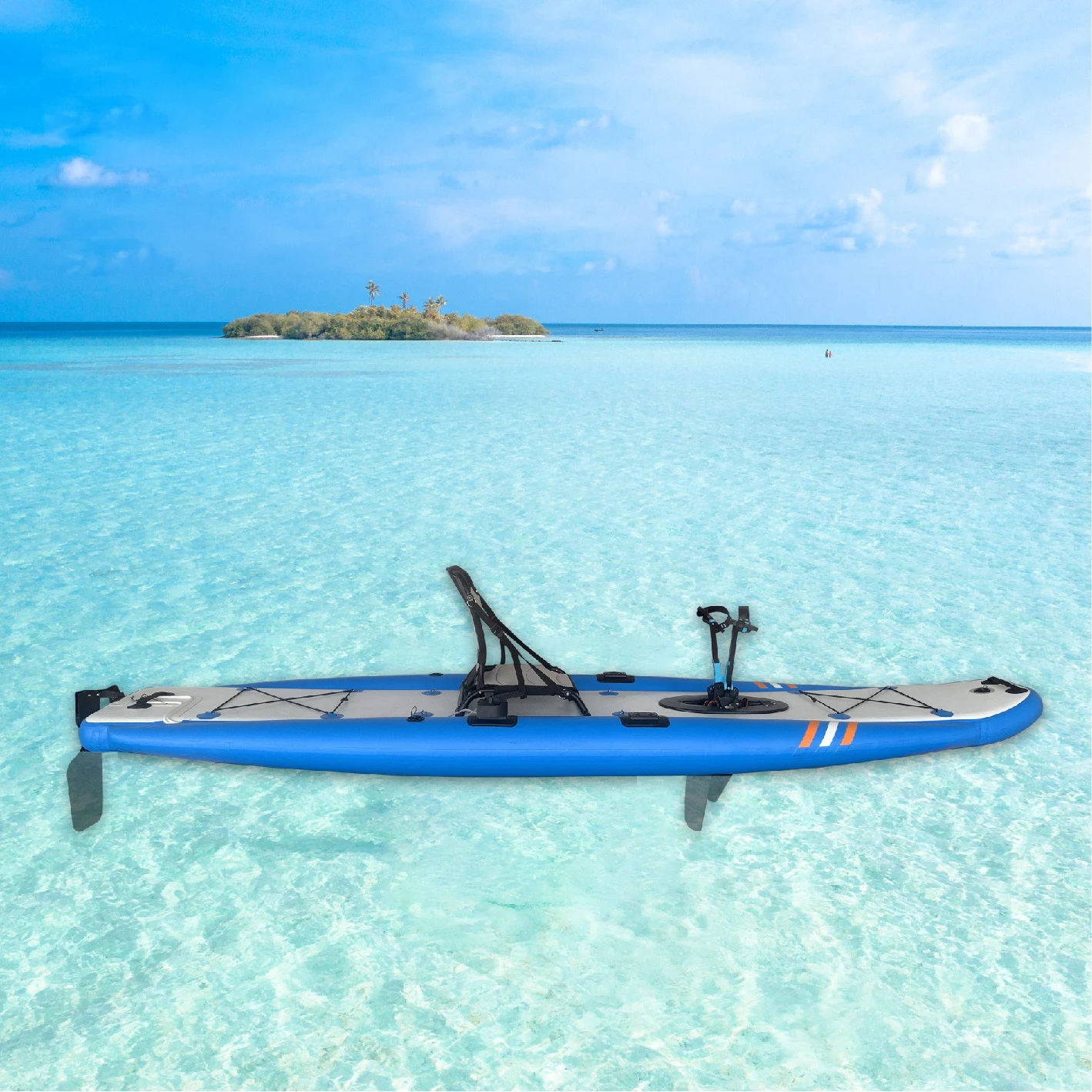 Sports Wakeboard with Aluminum Seat Inflatable Paddle Board PVC Surfboard Pedal Drive Folding Paddle Board Unisex Beginner