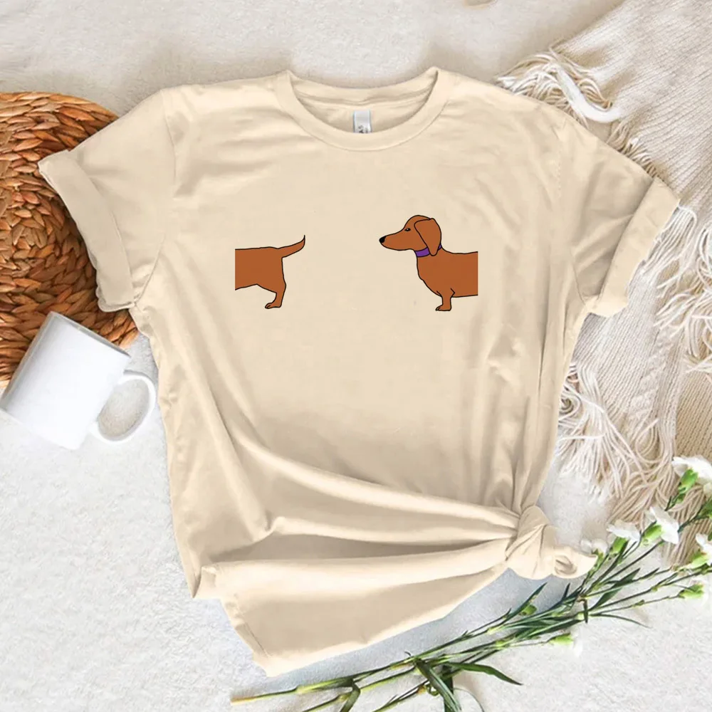 

Dachshund t shirt women funny top female graphic harajuku comic clothes