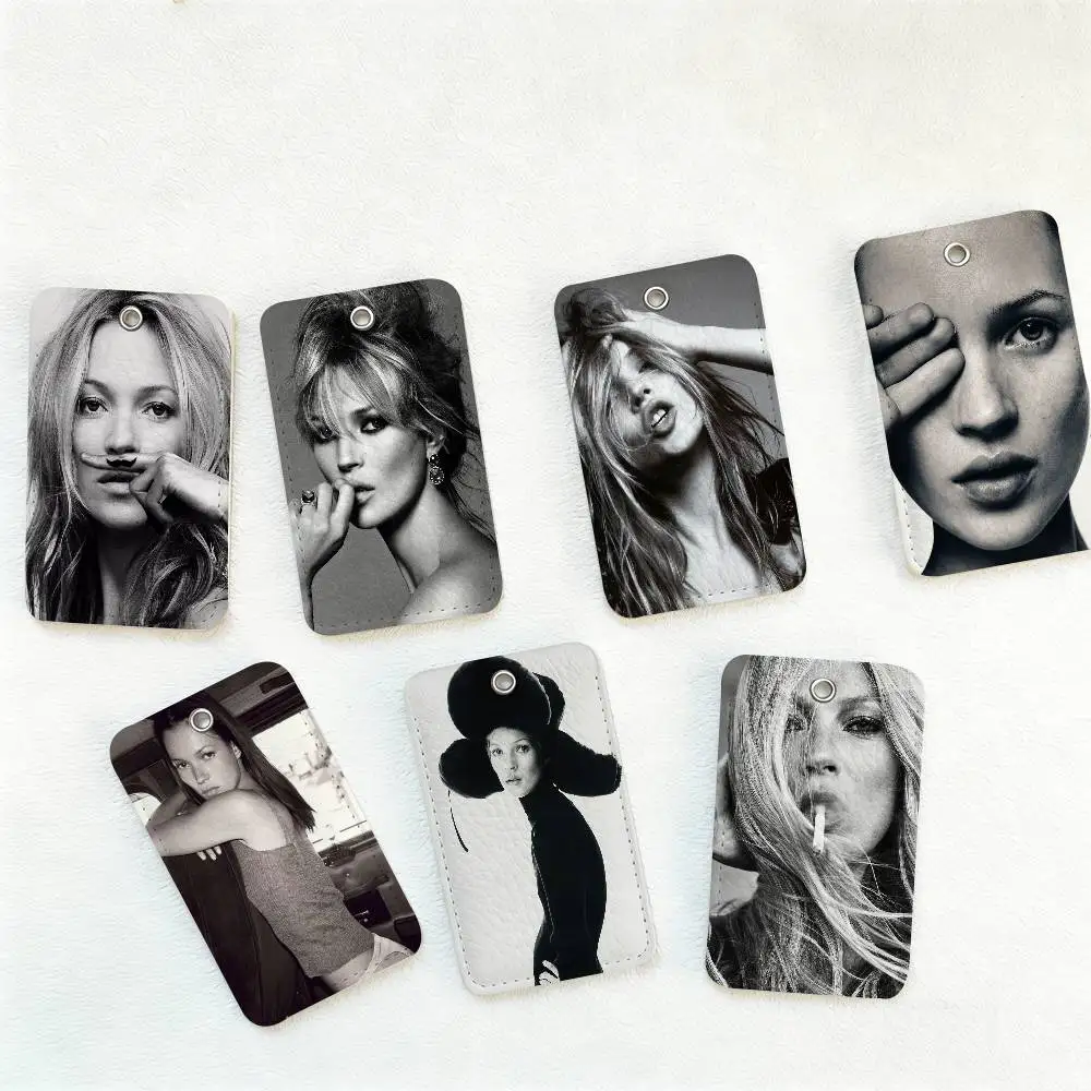 K-Kate Moss Style PU Access Card Holder with Keychain - Executive Protection for Bank card,Subway, Bus Card case
