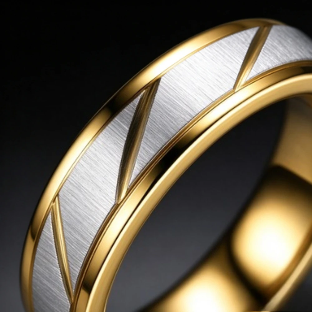 Unique Wave Pattern Couple Rings for Men Women High Quality Stainless Steel Ring Engagement Wedding Rings Jewelry