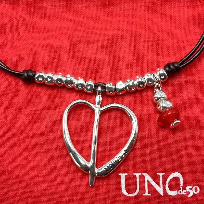 2023 UNOde50 European and American New Product Hot Selling Exquisite Irregular Heart Necklace Women's Romantic Jewelry Gift Bag