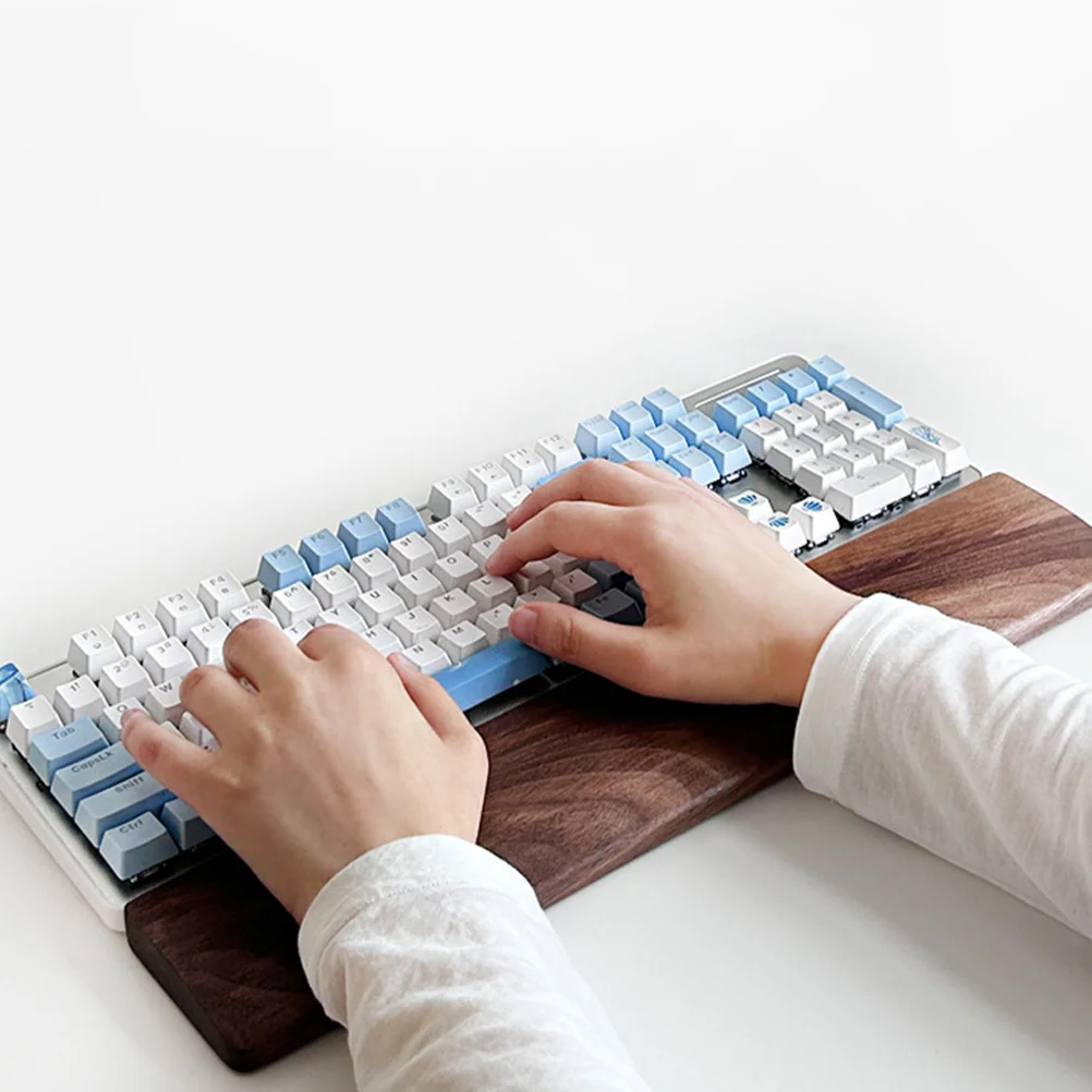 

Walnut Keyboard Wrist Solid Wood Lightweight Portable Anti-Slip Design For Mechanical Keyboards Gaming Office Use Wood Wrist