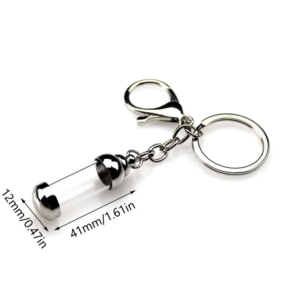 جديد اسطوانة الزجاج قارورة المفاتيح الزجاج الشفاف ل الرماد الرمال محظوظ سحر كيرينغ قابل للفتح غطاء برغي هدية متمنيا زجاجة