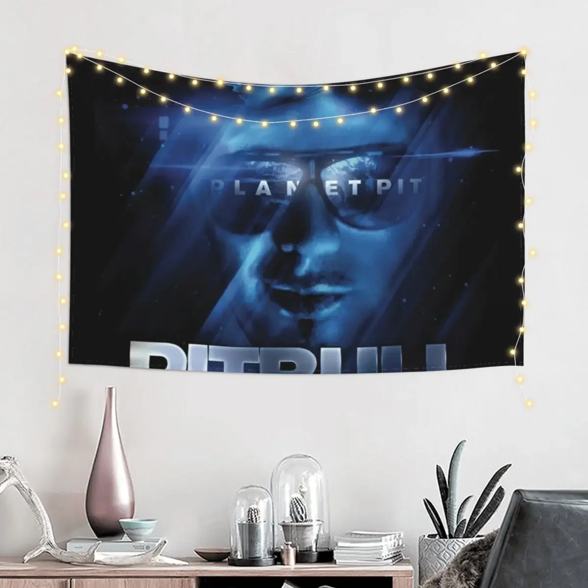 Pitbull Mr.Worldwide Planet Tapestry Room Decoration Korean Style Room Decorations Bed Room Decoration Tapestry