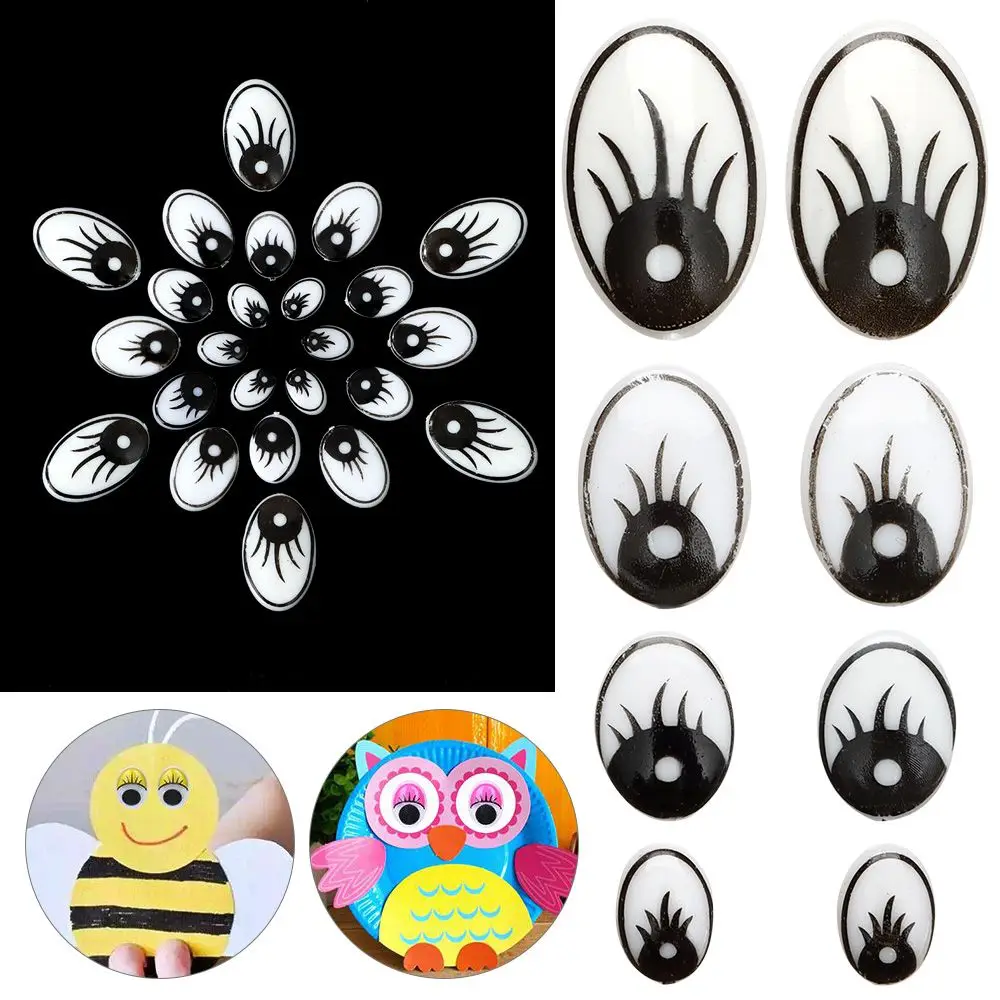 50pcs/bag Puppet Making Not Self-adhesive Stuffed Toys Parts Doll Eyelash Eyes Creative gift Dinosaur Eye Doll Accessories