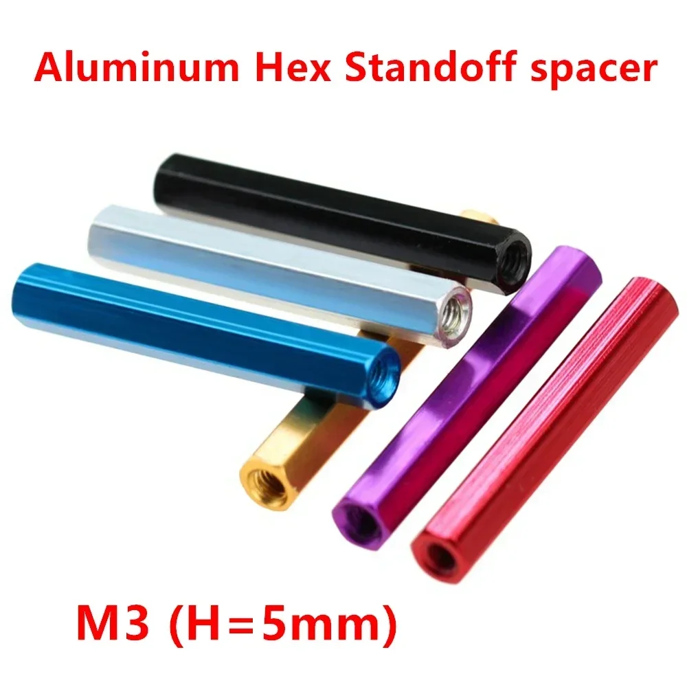 

10pcs Aluminum standoff column M3*6/8/10/12/15/20/25/30/35...60mm Aluminum Hex standoff spacer rods spacing screws for RC Model