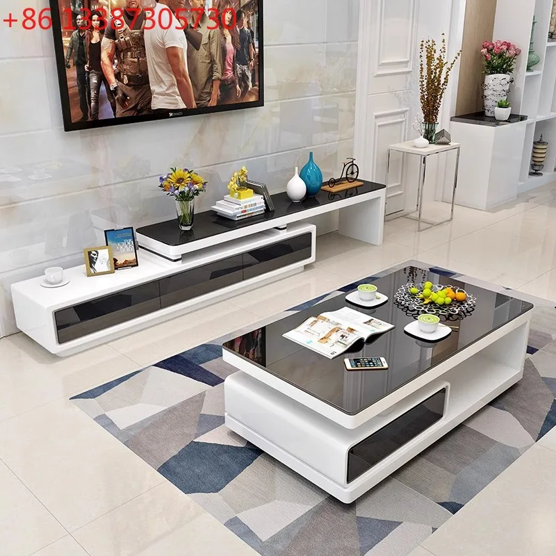 

Modern simple small apartment living room household coffee table TV cabinet