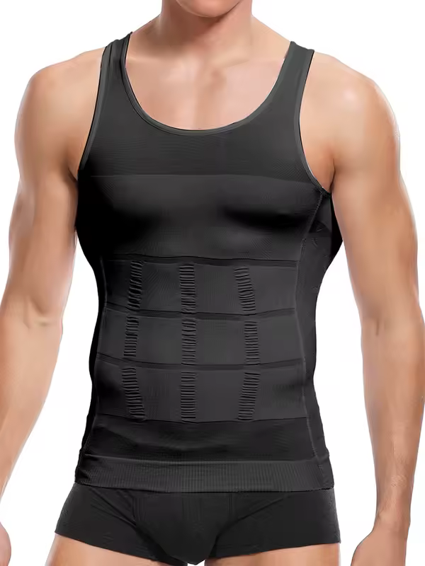 Mens Slimming Body Shaper Vest Shirt Abs Abdomen Slim Gym Workout Tummy Control Compression Tank Top Sleeveless Shapewear - Image 29