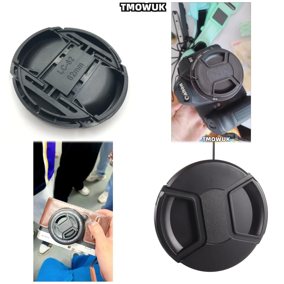 For Nikon Z7 II Z5 II Z50 II Z6 III D1 D1H D1X D2H D2HS D2X Camera Lens Cap Protective Cover Center Pinch Snap-on 49mm 52 55 58
