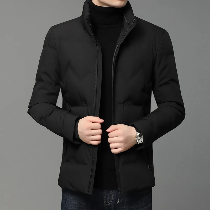 New Winter High-Quality Down Jacket Men's Hooded Down Jacket Men's Winter Warm Jacket Men's Thick Zipper Padded Down Jacket Men